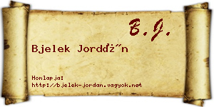 Bjelek Jordán névjegykártya